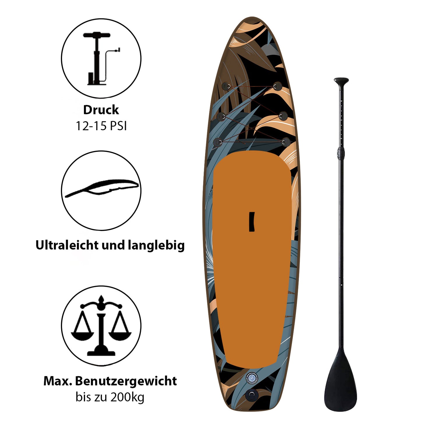 Stand Up Paddle Jungle Blue mit Zubehör