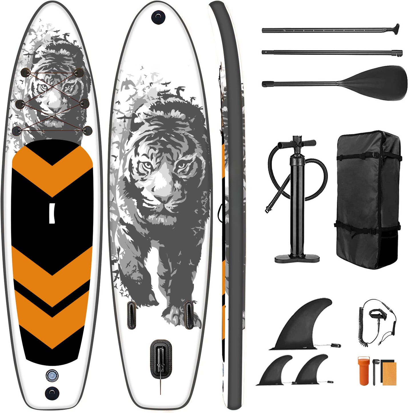 Stand Up Paddle Black Tiger mit Zubehör